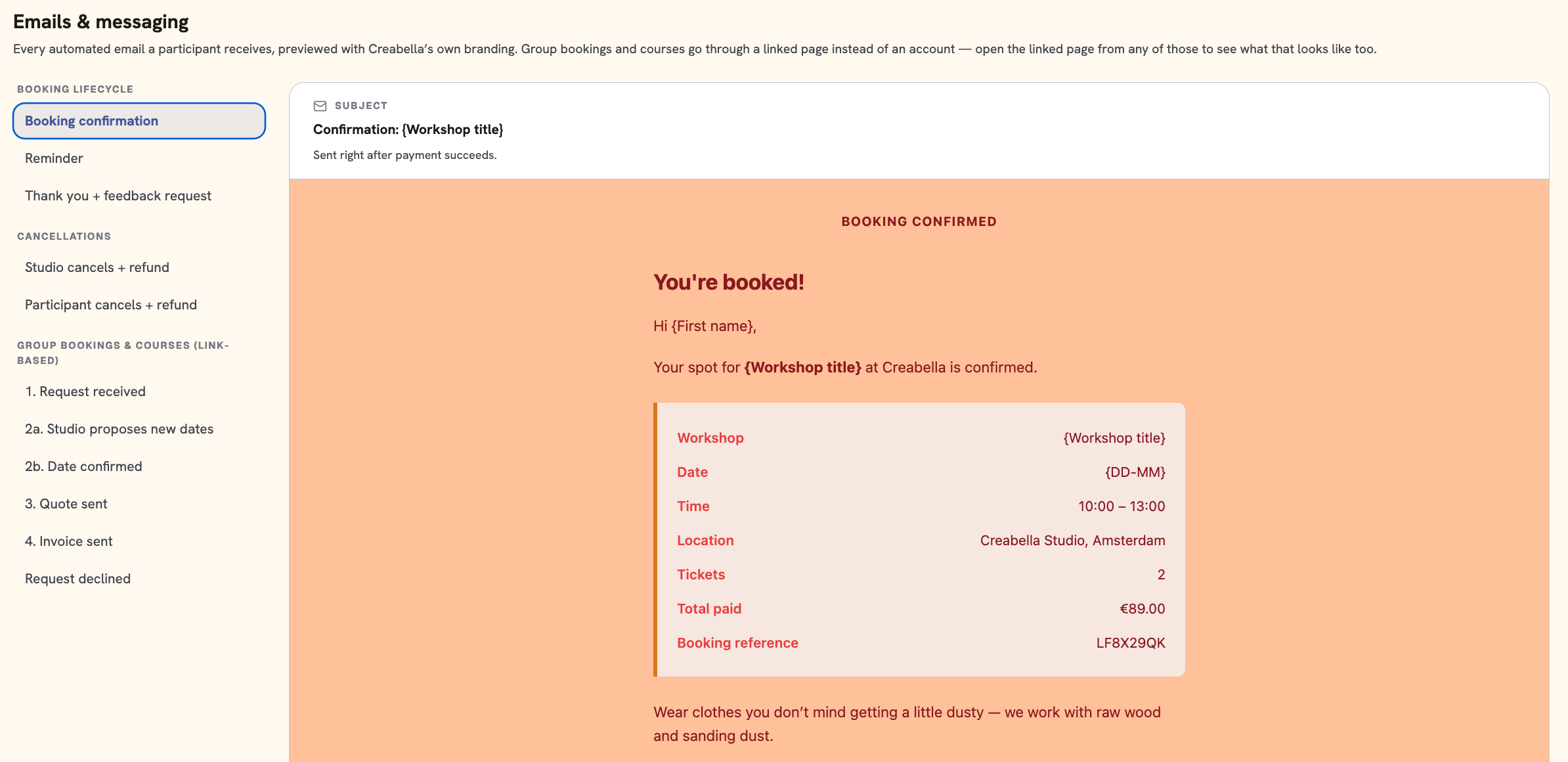 Automated guest emails in Backstage